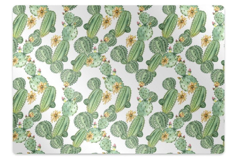 kobercomat.sk Ochranná podložka pod stoličku Kaktus s kvetinami 100x70 cm 